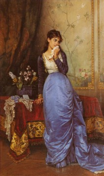Auguste Toulmouche Painting - La carta de la mujer Auguste Toulmouche